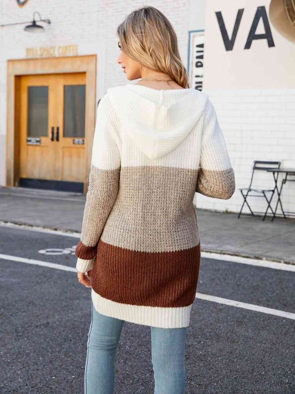  Open Front Hooded Cardigan Bazaarbey
