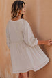 Round Neck Frill Trim Slit Mini Dress -BazaarBey - www.shopbazaarbey.com