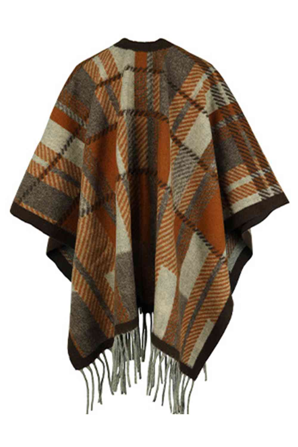 Cloak Sleeve Fringe Detail Poncho Bazaarbey