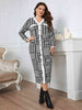 Plus Size  Button-Down Long Sleeve Dress -BazaarBey - www.shopbazaarbey.com