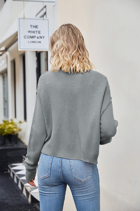 Button Down Exposed Seam Cardigan Trendsi