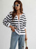  Striped Button Front Cardigan Trendsi