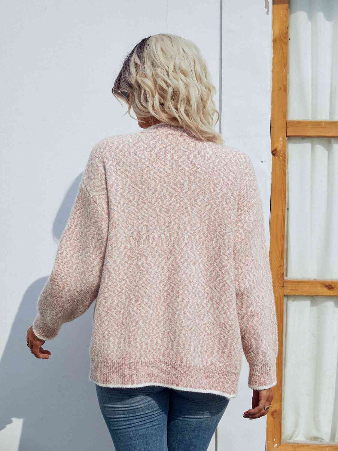 Button Down V-Neck Cardigan with Pockets Trendsi