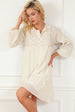 Tie Neck Balloon Sleeve Mini Dress -BazaarBey - www.shopbazaarbey.com