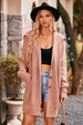 Collared Neck Button-Up Cardigan with Pockets Trendsi