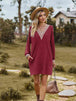 V-Neck Cutout Sleeve Mini Dress -BazaarBey - www.shopbazaarbey.com