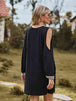 V-Neck Cutout Sleeve Mini Dress -BazaarBey - www.shopbazaarbey.com
