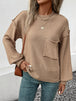 BazaarBey Exposed Seam Round Neck Sweater Bazaarbey