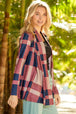 Plaid Open Front Cardigan Trendsi