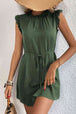 Ruffled Tie-Waist Keyhole Dress -BazaarBey - www.shopbazaarbey.com