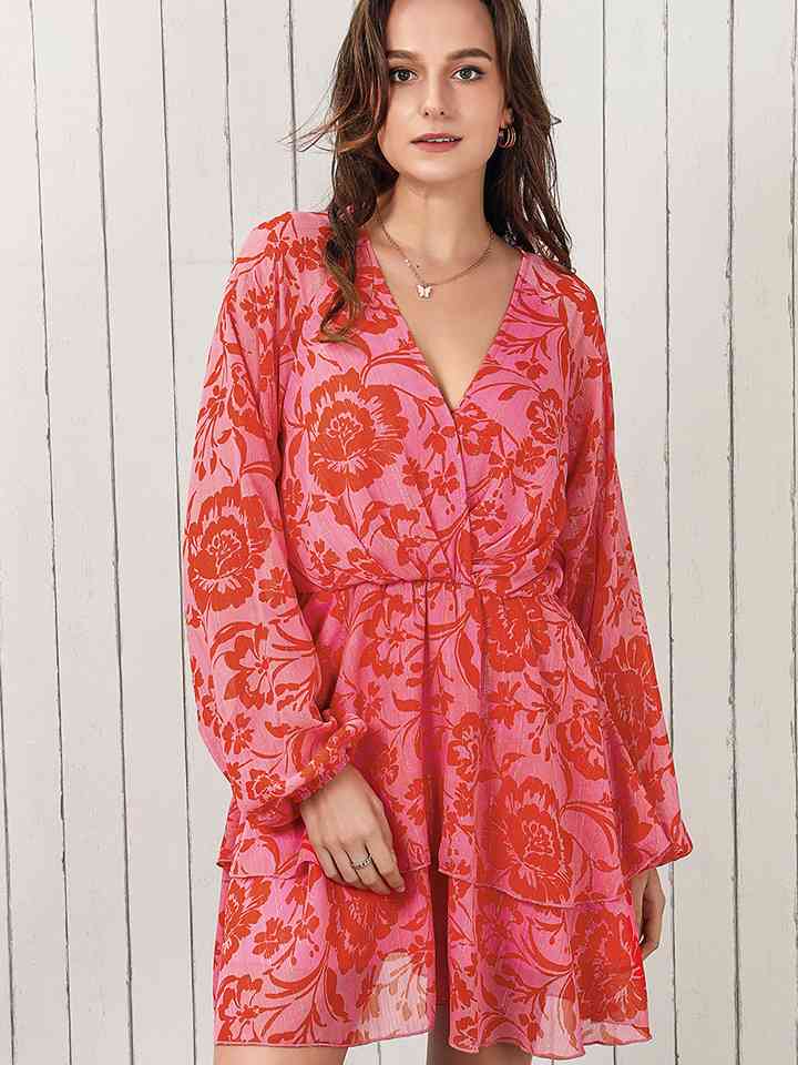 Printed  Neck Mini Dress -BazaarBey - www.shopbazaarbey.com