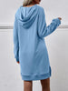 Slit Long Sleeve Hooded Dress with Pocket -BazaarBey - www.shopbazaarbey.com