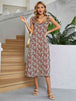 Printed Ruffled Sleeveless Midi Dress -BazaarBey - www.shopbazaarbey.com