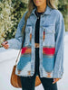 Collared Neck Dropped Shoulder Denim Jacket Bazaarbey