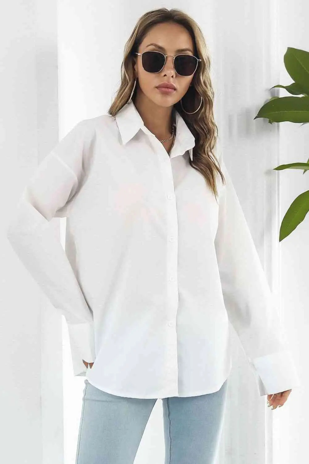Dropped Shoulder Longline Shirt Bazaarbey