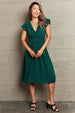 Tied Smocked Waist Flutter Sleeve Dress -BazaarBey - www.shopbazaarbey.com
