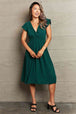 Tied Smocked Waist Flutter Sleeve Dress -BazaarBey - www.shopbazaarbey.com