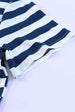 Striped V-Neck Short Sleeve Side Slit Dress -BazaarBey - www.shopbazaarbey.com