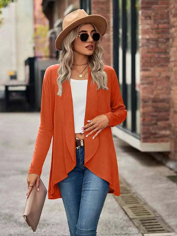 BazaarBey Open Front Long Sleeve Cardigan Bazaarbey