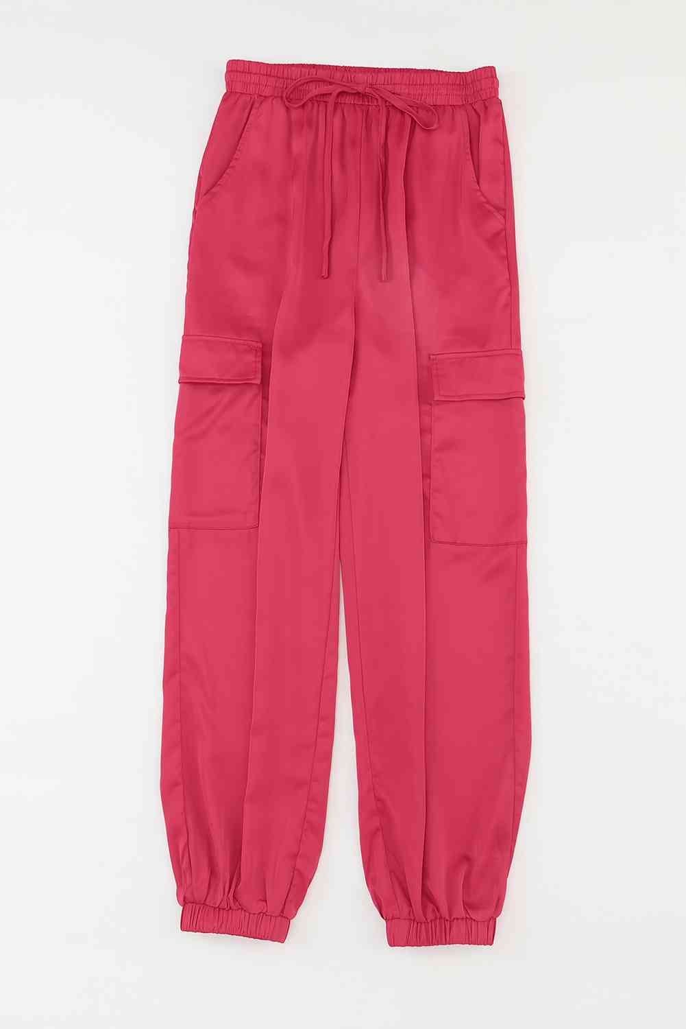 Long Tie Waist Pocketed Pants Bazaarbey