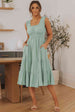Smocked Waist Sleeveless Tiered Dress with Pockets -BazaarBey - www.shopbazaarbey.com