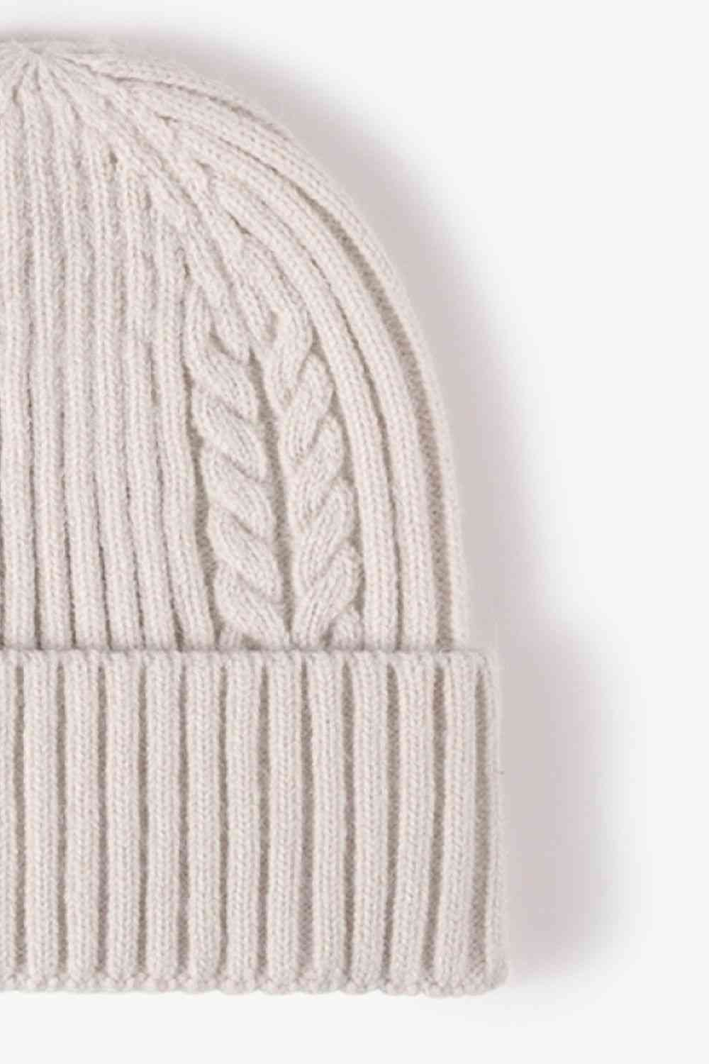 Cable-Knit Cuff Beanie Trendsi