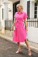 Tied Button Up Shirt Dress -BazaarBey - www.shopbazaarbey.com
