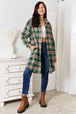  Plaid Collared Neck Long Sleeve Shirt Trendsi