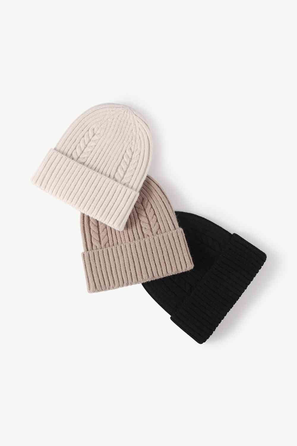 Cable-Knit Cuff Beanie Trendsi