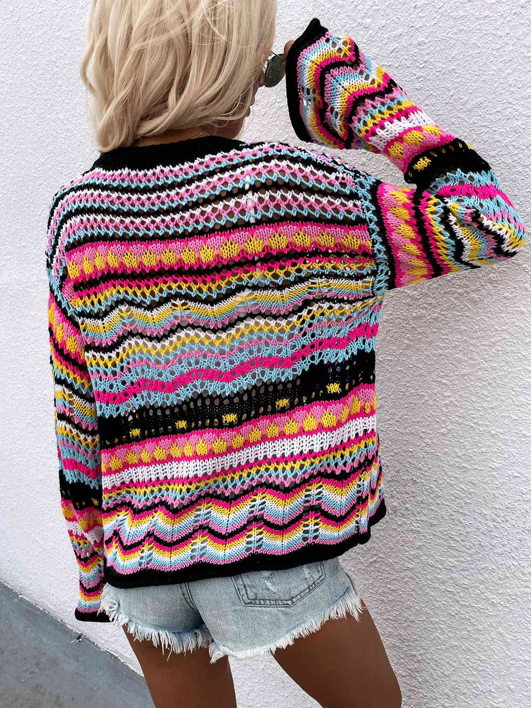 Chevron Stripes  Cardigan Bazaarbey