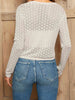 V-Neck Long Sleeve Buttoned Knit Top Trendsi