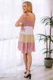 Color Block Tie Shoulder Tiered Dress -BazaarBey - www.shopbazaarbey.com