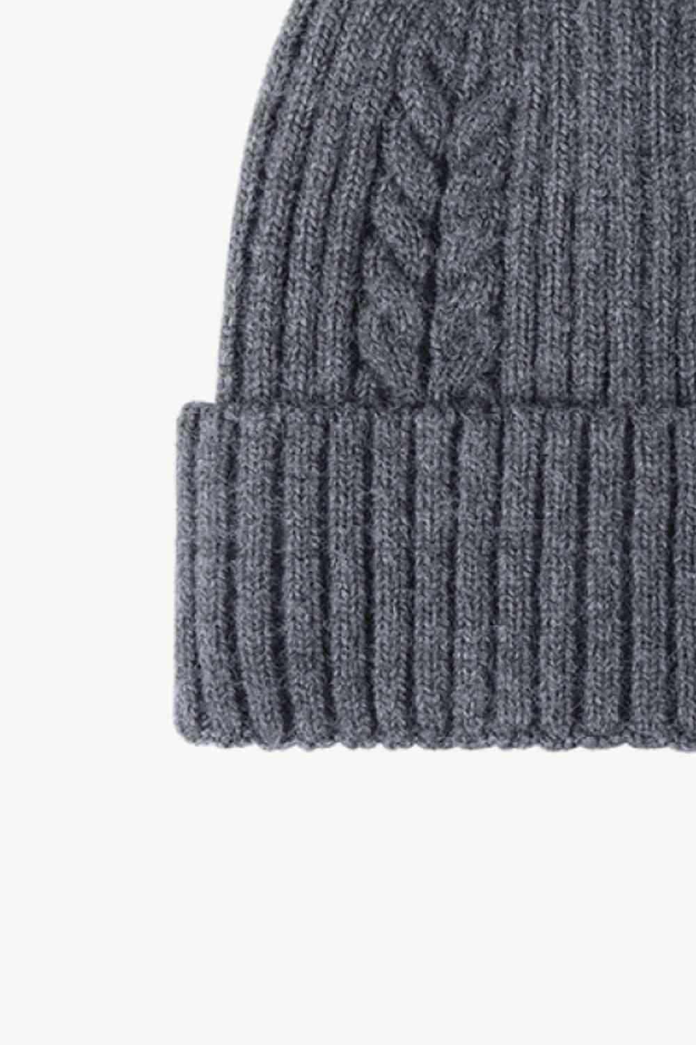 Cable-Knit Cuff Beanie Trendsi