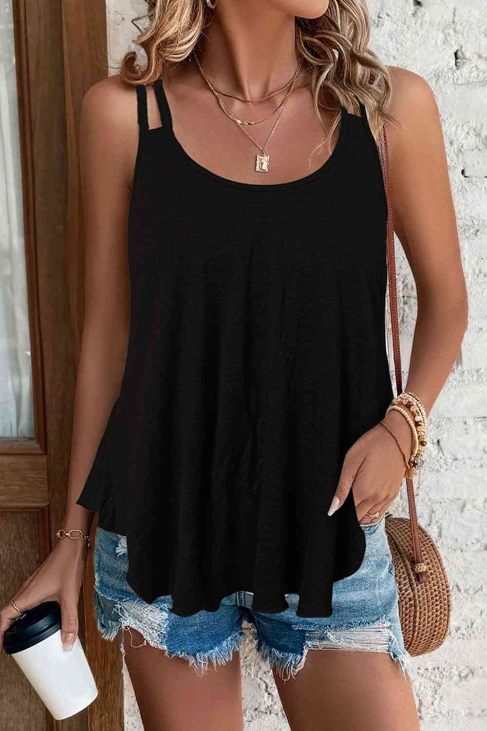 Scoop Neck Double-Strap Cami Bazaarbey