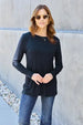  Full Size Round Neck Long Sleeve Top Trendsi