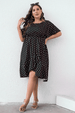 Plus Size Pol Flutter Sleeve Dress -BazaarBey - www.shopbazaarbey.com