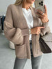 Open Front Dropped Shoulder Cardigan Bazaarbey