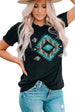 Western  Printed Crewneck Graphic Tee Bazaarbey