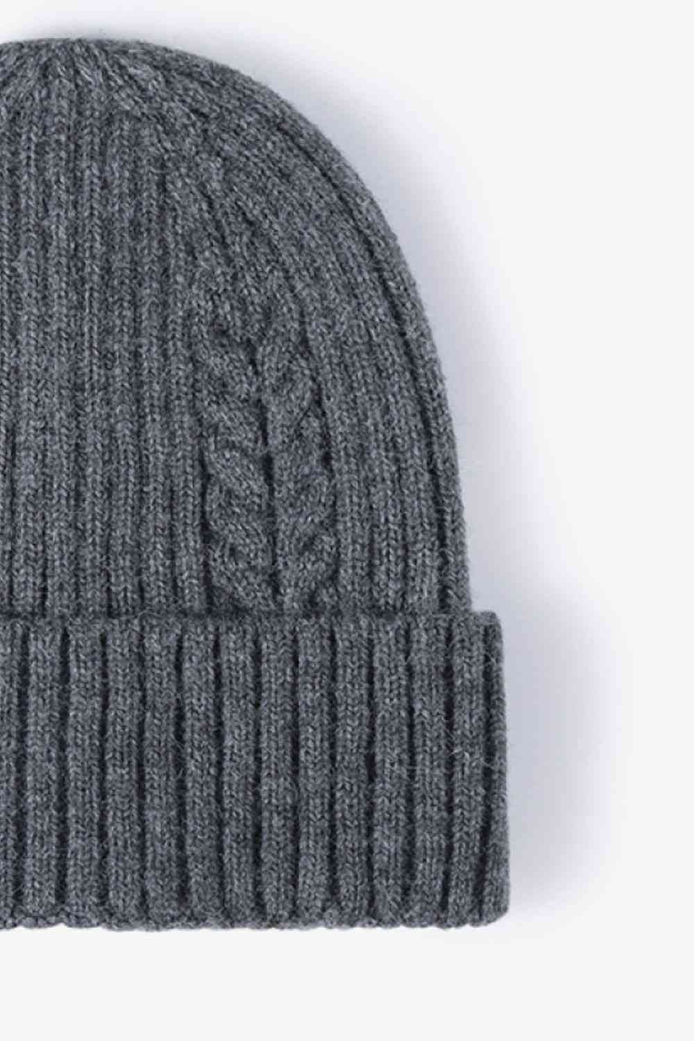 Cable-Knit Cuff Beanie Trendsi