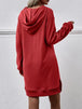 Slit Long Sleeve Hooded Dress with Pocket -BazaarBey - www.shopbazaarbey.com