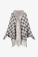 Houndstooth Fringe Hem Poncho Bazaarbey