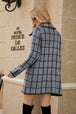  Printed Open Front Lapel Collar Cardigan with Pockets Bazaarbey