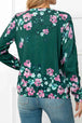  Floral Button Front Round Neck Cardigan Trendsi