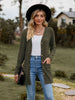 Ribbed Button-Up Cardigan with Pockets Trendsi