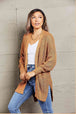  Openwork Rib-Knit Slit Cardigan Trendsi