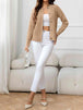 Round Neck Cable-Knit Buttoned Knit Top Trendsi
