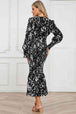 Printed V-Neck Smocked Midi Dress -BazaarBey - www.shopbazaarbey.com