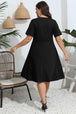 Plus Size Round Neck  Dress -BazaarBey - www.shopbazaarbey.com