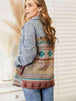 Collared Neck Dropped Shoulder Denim Jacket Bazaarbey