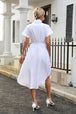 Tied Button Up Shirt Dress -BazaarBey - www.shopbazaarbey.com